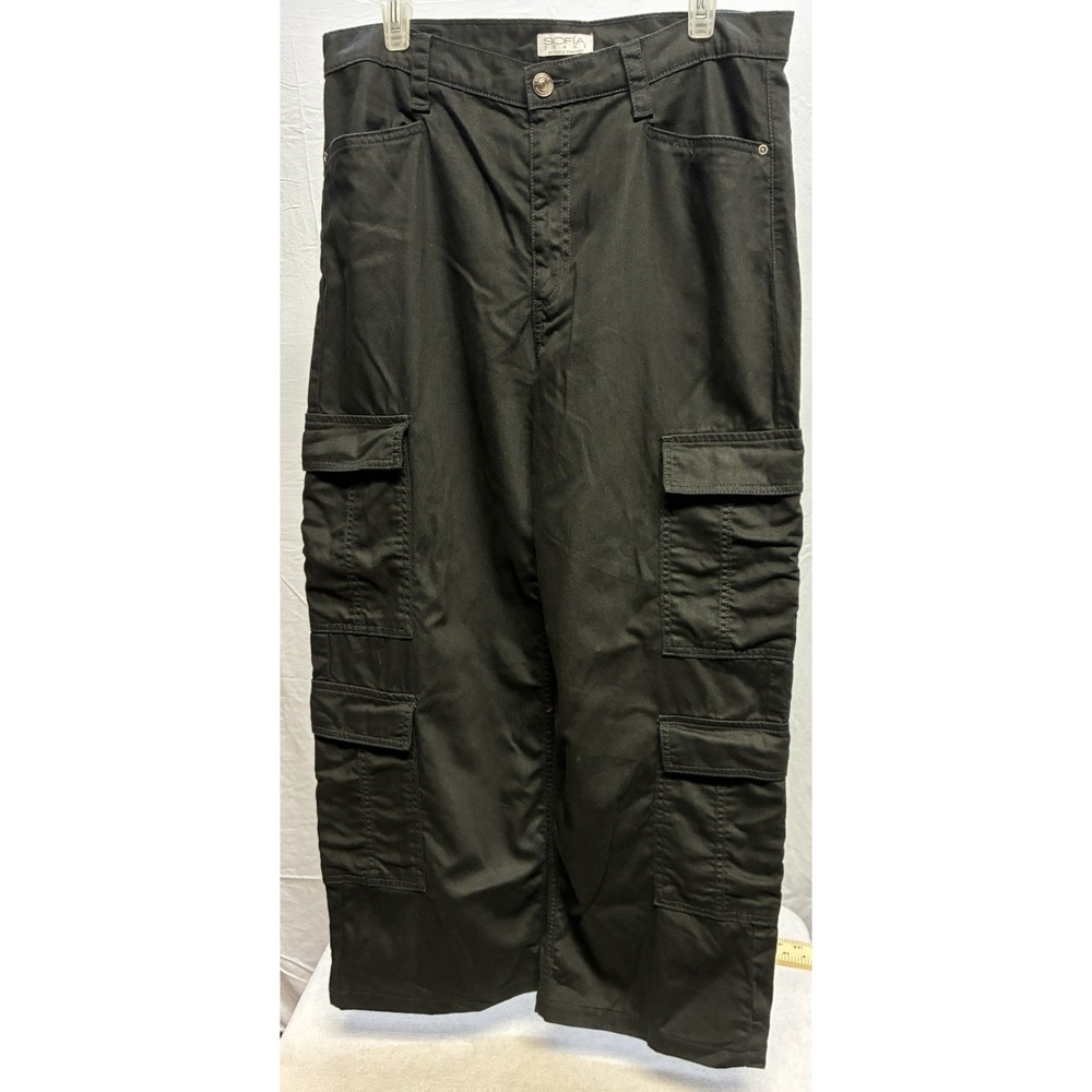 Sofia Jeans By Sofia Vergara Women's Black Cargo Utility Pants Sz. 12 Short